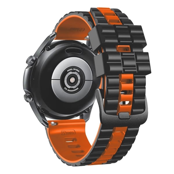 22 mm universalrem i bølgestil - Svart / Oransje