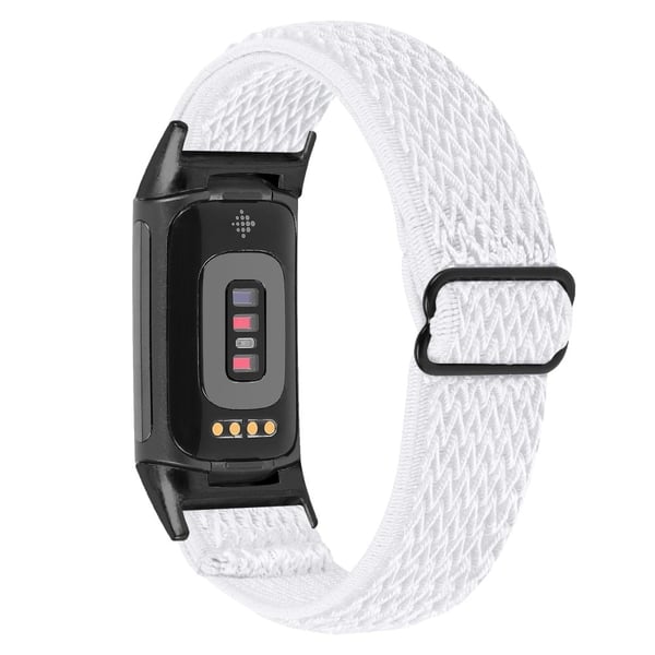 Fitbit Charge 5 elastisk nylonrem - Hvit