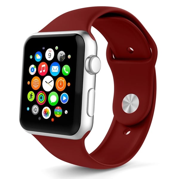 Apple Watch Series 8 (41 mm) silikonrem (Størrelse: S / M) - Vinrød