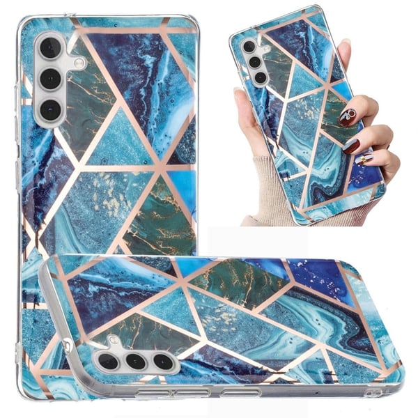 Deco Samsung Galaxy A24 4G Suojakotelo - Sininen / Vihreä Marble