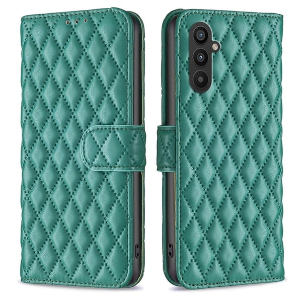 Rombemønster, matt flip-deksel for Samsung Galaxy A24 4G - Grønn