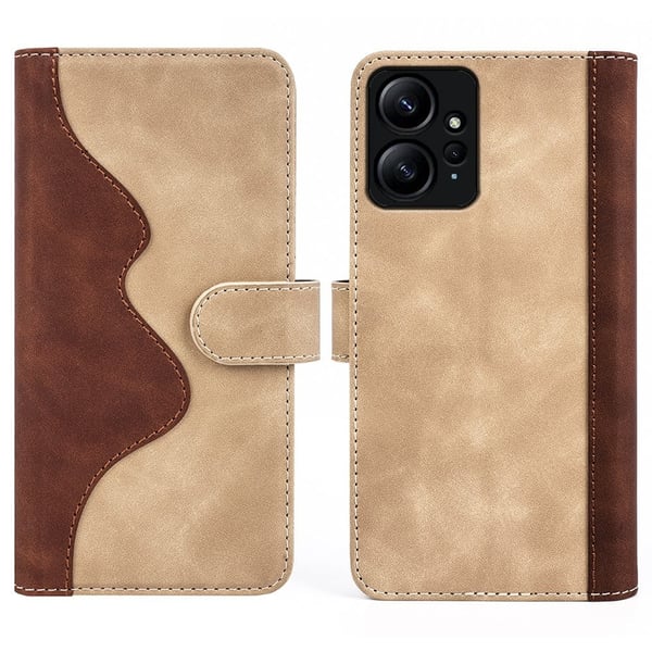 Tofarget lærdeksel for Xiaomi Redmi Note 12 - Gul