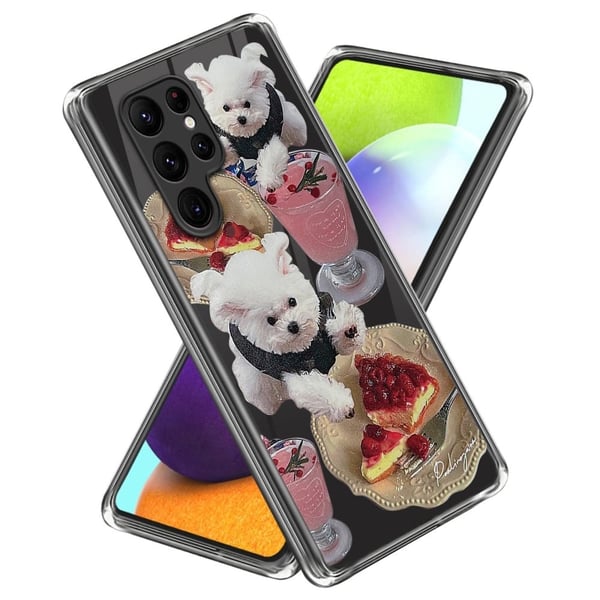 Deco Samsung Galaxy S23 Ultra Etui - Hund / Dessert Deco Samsung Galaxy S23 Ultra Etui - Hund / Dessert