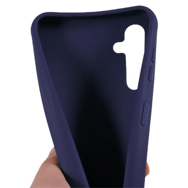 Tunt TPU-fodral med matt yta och justerbar rem för Samsung Galaxy A14 - Mörkblå