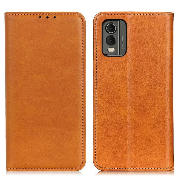 Flip Etui med Pung i Ekte Lær til Nokia C32 - Brun Flip Etui med Pung i Ekte Lær til Nokia C32 - Brun