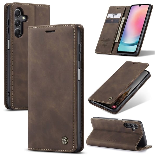 CaseMe Samsung Galaxy A24 4G Vintage Etui - Kaffe CaseMe Samsung Galaxy A24 4G Vintage Etui - Kaffe