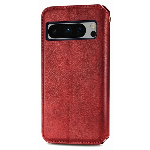 Læretui med A Stilfull Rhombus Imprint til Google Pixel 8 Pro - Rød