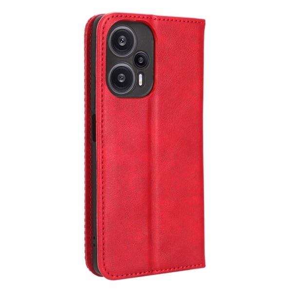 Bofink Vintage Xiaomi Poco F5 / Redmi Note 12 Turbo Læretui - Rød