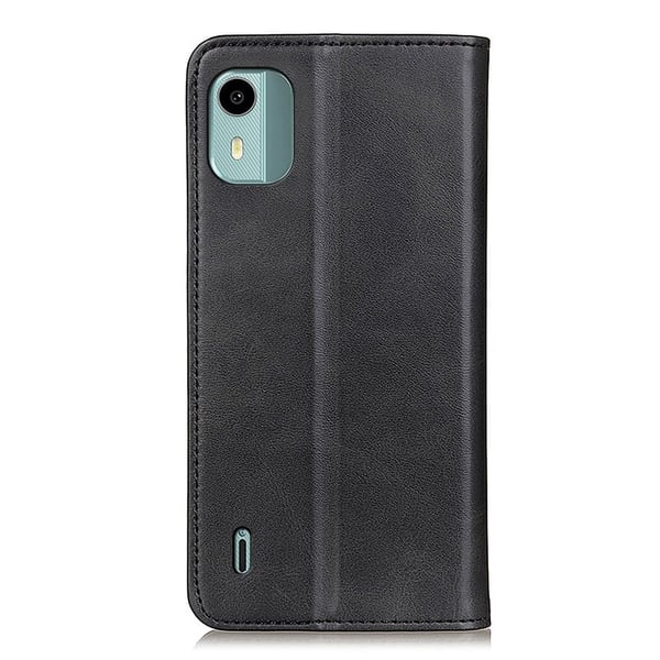 Flip Etui med Pung i Ekte Lær til Nokia C12 Plus / C12 / C12 Pro - Svart