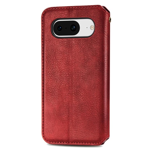 Nahkakotelo With A Stylish Rhombus Imprint For Google Pixel 8 - Punainen