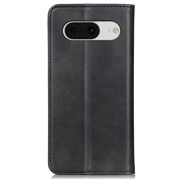 Flip Etui med Pung i Ægte Læder til Google Pixel 8 - Sort
