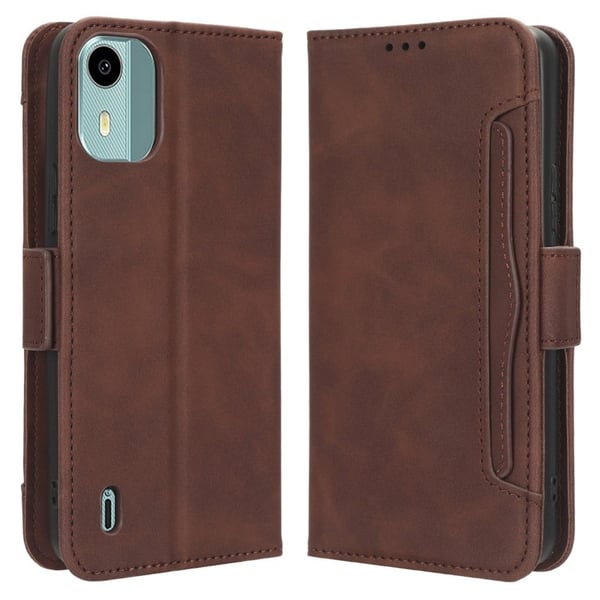 Stilig Læretui med Lommebok til Nokia C12 Plus / C12 / C12 Pro - Brun Stilig Læretui med Lommebok til Nokia C12 Plus / C12 / C12 Pro - Brun