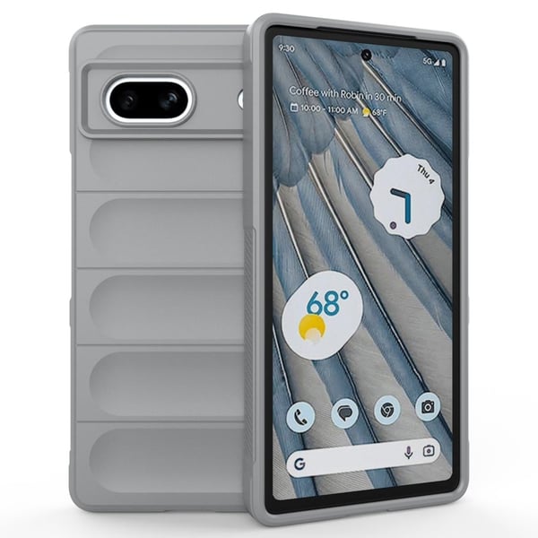 Mjukt greppformat Google Pixel 7a skal - Silver/Grå