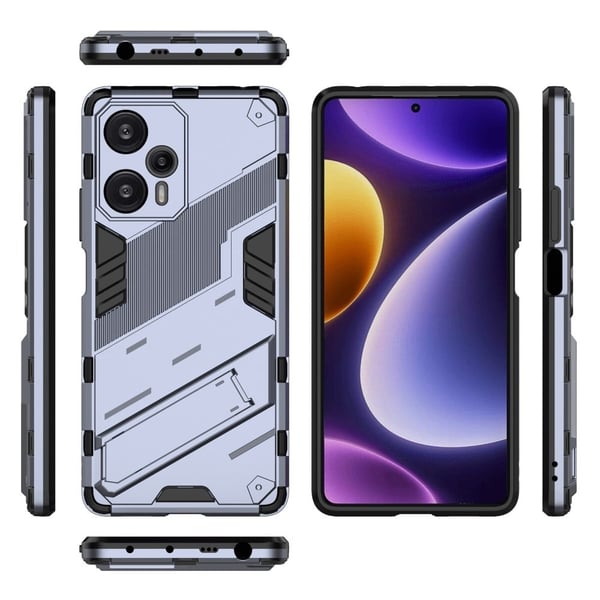 Shockproof Hybrid Deksel med A Modern Touch til Xiaomi Poco F5 / Redmi Note 12 Turbo - Mørkeblå