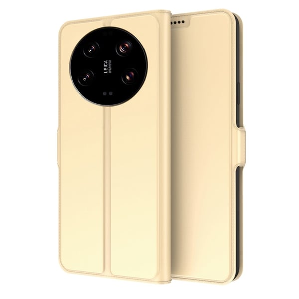 Glatt og tynt premium PU-skinnetui for Xiaomi 13 Ultra - Gull