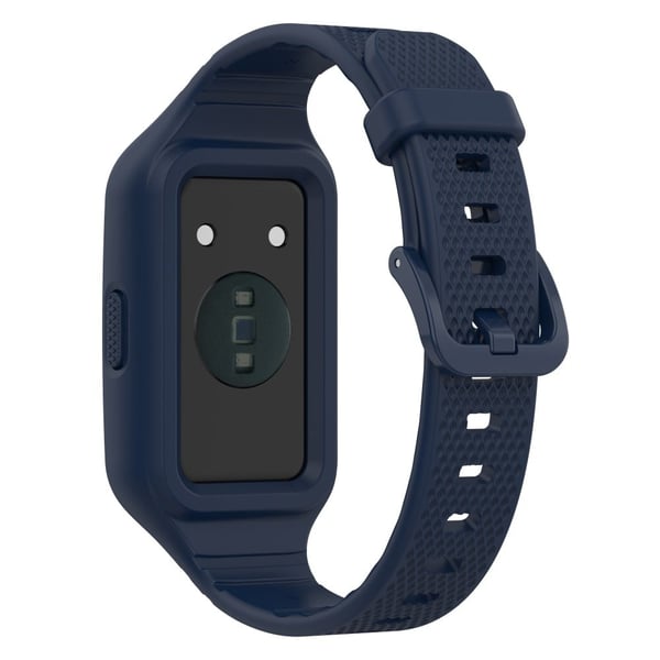 Huawei Band 8 / 7 / 6 silikonihihna ja suojus - Keskiyön Sininen Huawei Band 8 / 7 / 6 silikonihihna ja suojus - Keskiyön Sininen