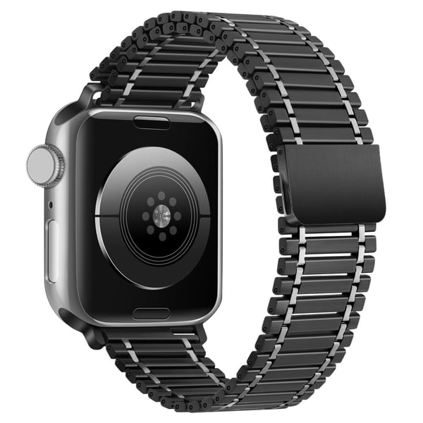 Apple Watch Series 8 (41mm) rem i rustfrit stål - Sort / Sølv