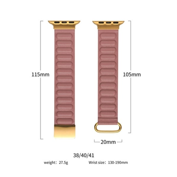Apple Watch Series 8 (41 mm) Rem i ekte skinn - Mørkeblå