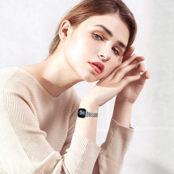 Fitbit Sense 2 / Versa 4 rem i rostfritt stål - Silver