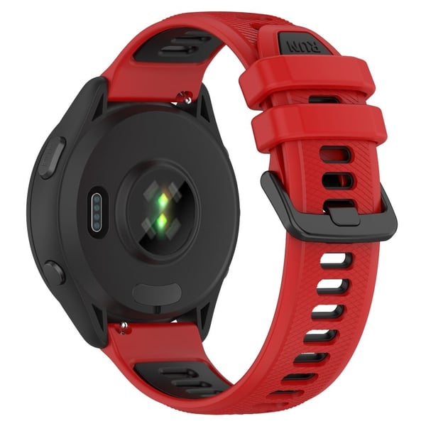 Garmin Forerunner 265 dobbeltfarvet silikonestrop - Rød / Sort