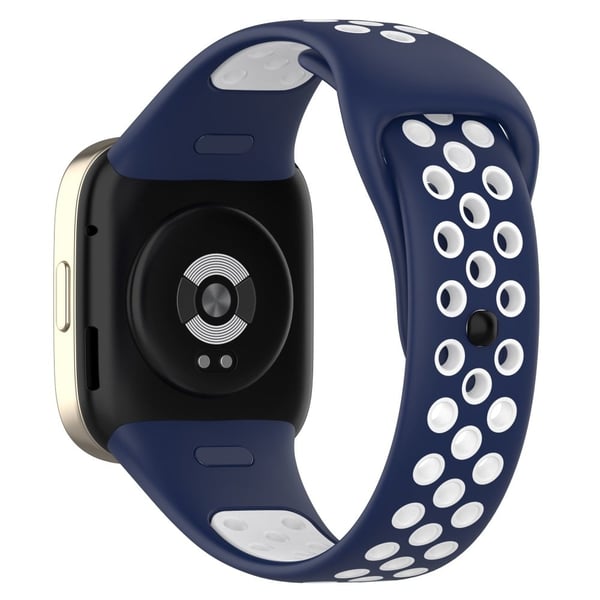 Dobbeltfarvet silikone til Xiaomi Redmi Watch 3 / Lite 3 - Midnatsblå / Hvid Dobbeltfarvet silikone til Xiaomi Redmi Watch 3 / Lite 3 - Midnatsblå / Hvid