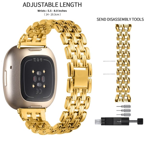 Fitbit Sense 2 / Versa 4 rem i rostfritt stål - Guld