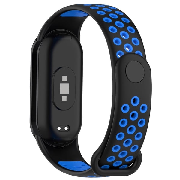 Xiaomi Smart Band 8 tofarvet silikonestrop - Sort / Blå Xiaomi Smart Band 8 tofarvet silikonestrop - Sort / Blå