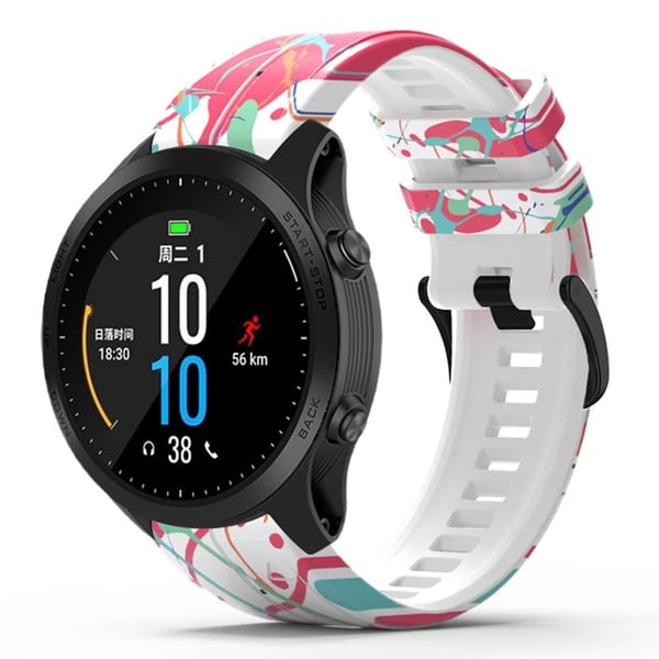 Mønstret silikonrem for Garmin / Amazfit og Coros-klokke - Fargesprut
