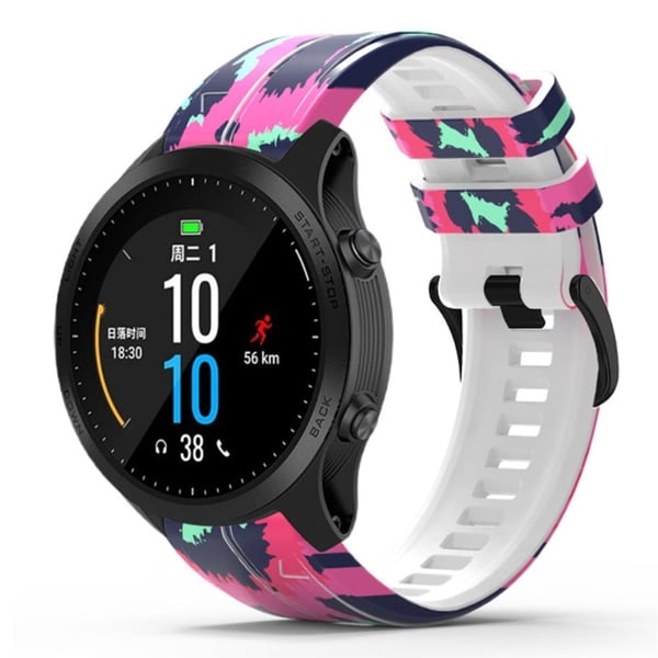 Mønstret silikonrem for Garmin / Amazfit og Coros-klokke - Rose Leopard