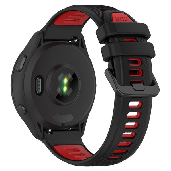 Garmin Forerunner 265 dobbeltfarvet silikonestrop - Sort / Rød