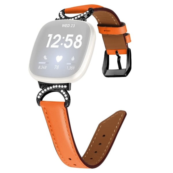 Fitbit Sense 2 / Versa 4 / Sense / Versa 3 skinnrem med kontakt og svart spenne - Oransje