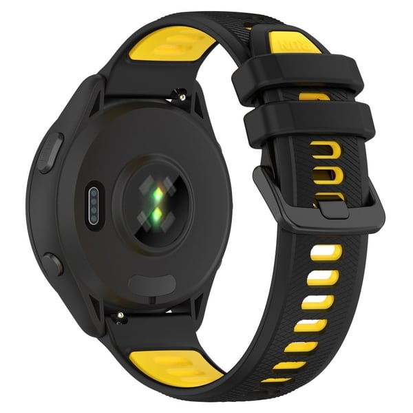 Garmin Forerunner 265 dobbeltfarvet silikonestrop - Sort / Gul