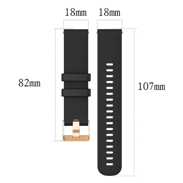 18 mm universal silikonerem med teksturmønster - Rødvin