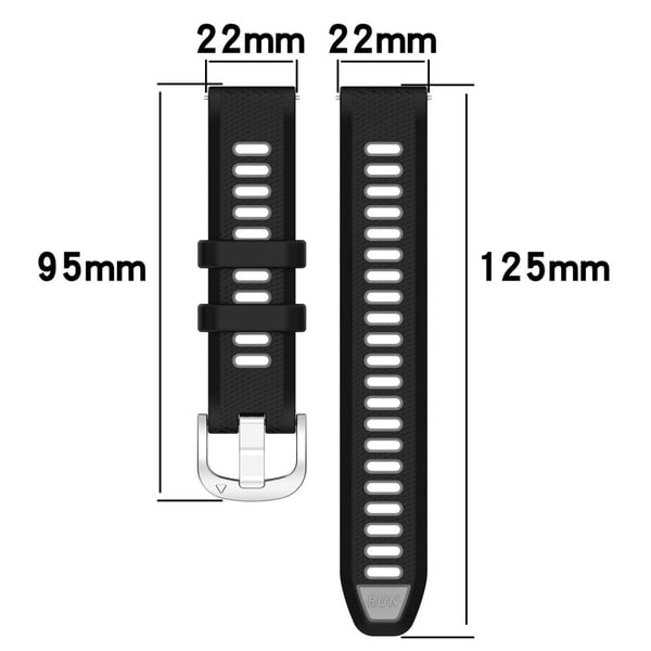 22 mm universal silikonrem med tofarget kryssstripe - Midnattsblå / Stjernelys