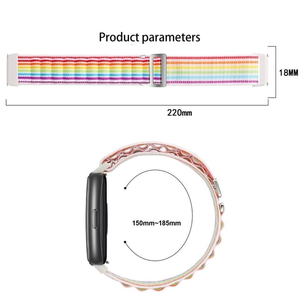 Huawei Band 7 nylonrem - Lyserød
