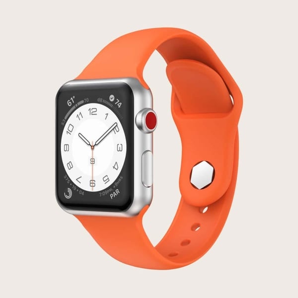 Apple Watch Series 8 (45 mm) silikonrem med sekskantet knott - Oransje