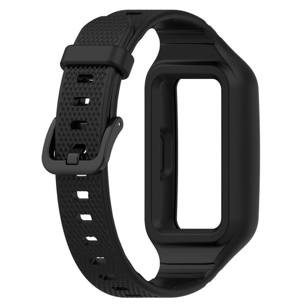 Huawei Band 8 / 7 / Honor Band 6 silikoniranneke suojuksella - Musta
