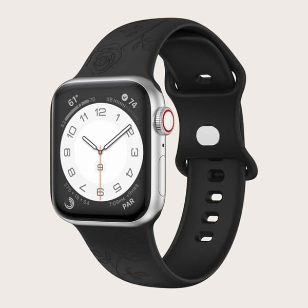 Apple Watch Ultra gravert mønster silikonrem - Svart