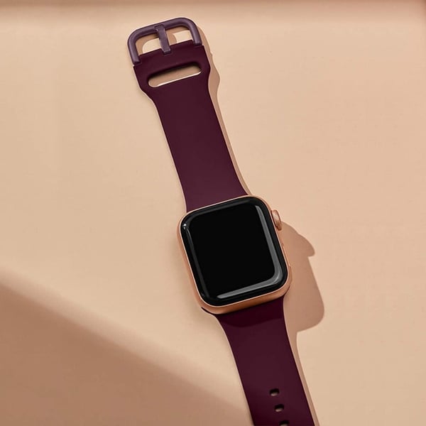 Apple Watch Ultra enkel silikonrem - Vinrød