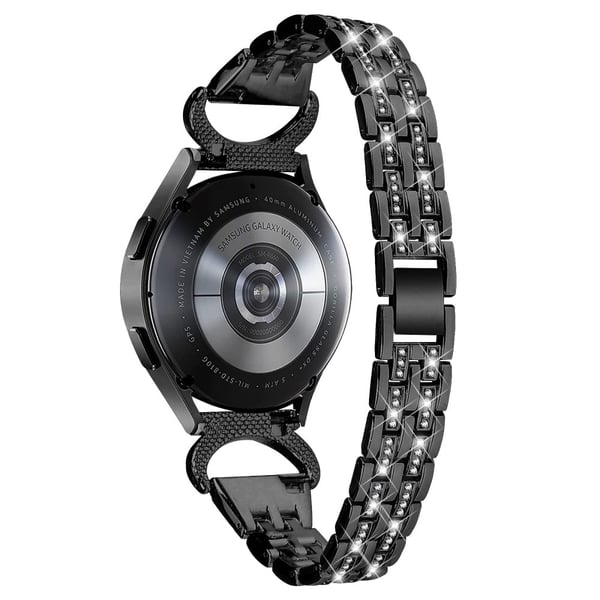 Samsung Galaxy Watch 5 (40mm) / 4 / 3 (41mm) strassikoristeinen koristehihna - Musta