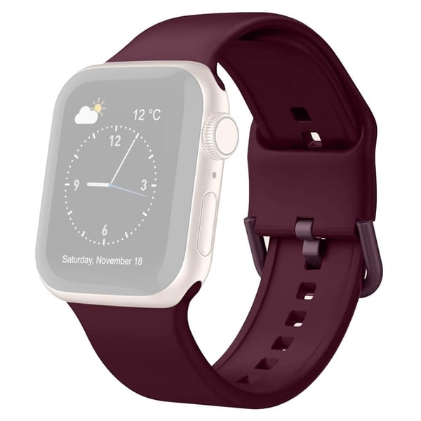 Apple Watch Series 8 (45 mm) enkel silikonerem - Rødvin