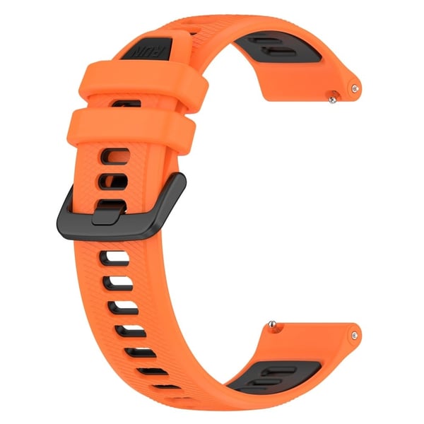 Garmin Forerunner 965 / 255 / Vivoactive 4 / Venu 2 silikonrem i to farger - Oransje / Svart