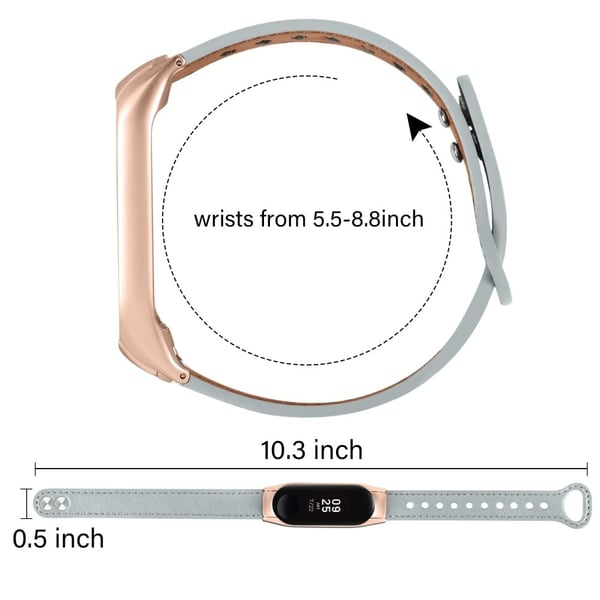 Xiaomi Smart Band 8 Aito nahkaranneke ruusukultaisella suojuksella - Elefantti Harmaa