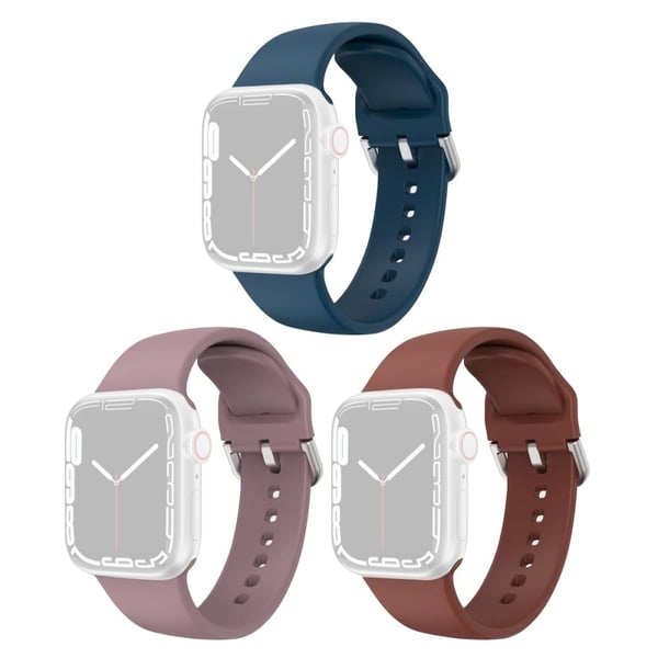 3 stk Apple Watch Ultra silikonrem - Mørkeblå / Lilla / Lilla 3 stk Apple Watch Ultra silikonrem - Mørkeblå / Lilla / Lilla
