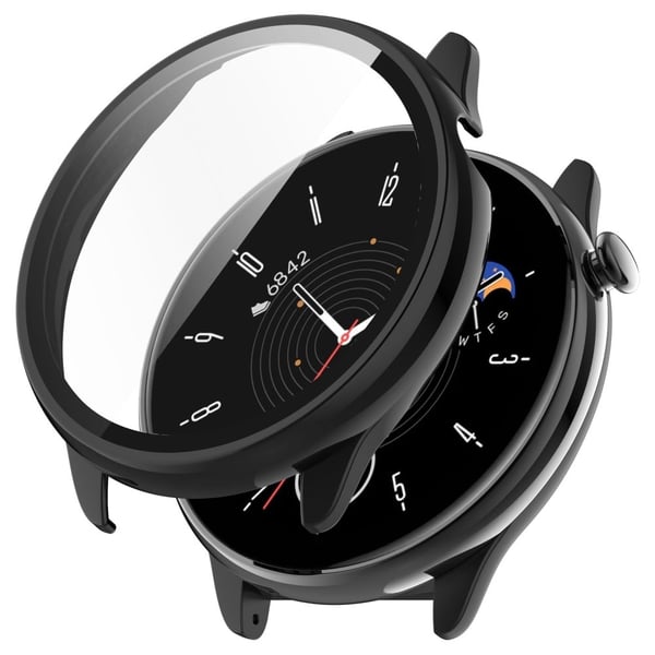 Amazfit GTR Mini kansi karkaistulla lasisuojalla - Musta