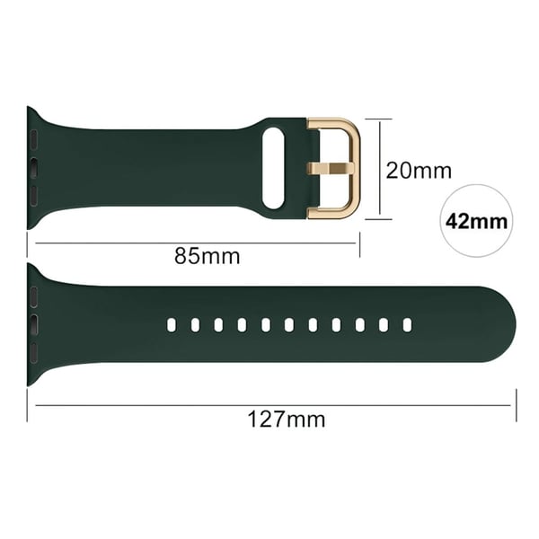 Apple Watch Series 8 (45 mm) enkel silikonerem - Sortliggrøn