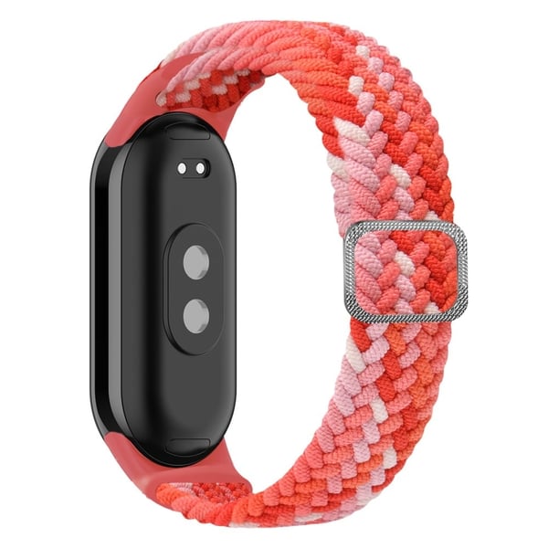Xiaomi Smart Band 8 elastisk nylonfletningsrem - Farverig Rød