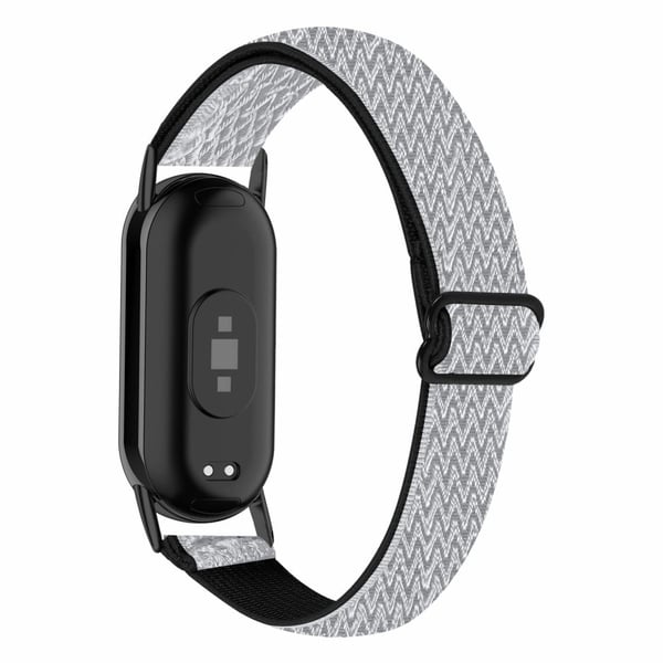 Xiaomi Smart Band 8 elastinen nailonhihna - Musta / Valkoinen