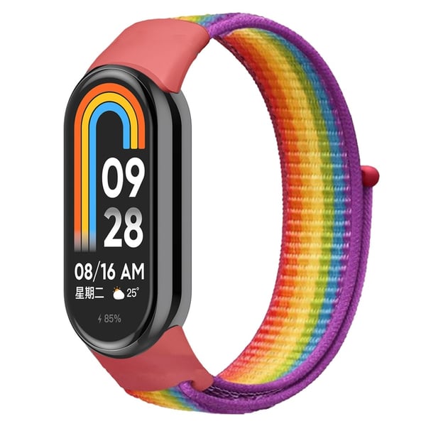 Xiaomi Smart Band 8 cool nylonrem - Regnbåge