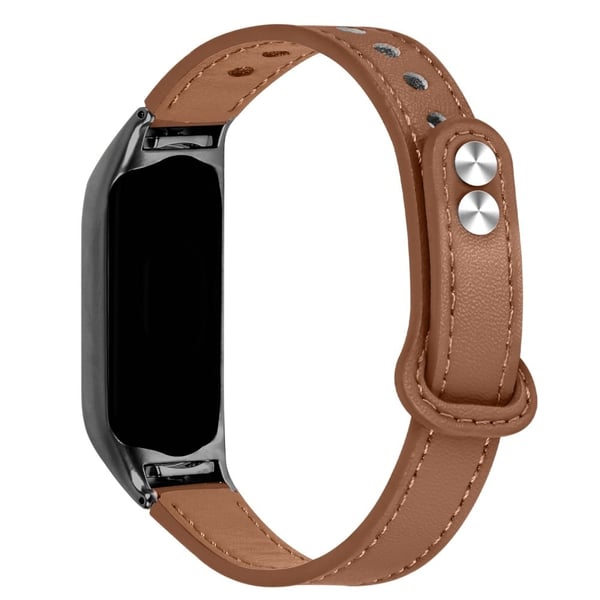 Xiaomi Smart Band 8 Ægte læderrem med sort cover - Brun Xiaomi Smart Band 8 Ægte læderrem med sort cover - Brun